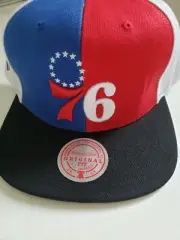 Philadelphia Sixers 76ers Hat Cap Men Pinwheel Stripe Snapback Mitchell Ness