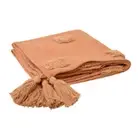 J.Elliot Quinn Clay/Soft Pink Cotton Textured 130x160cm Throw Sofa Blanket Decor