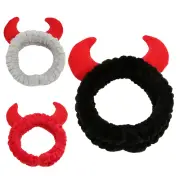 Women Elastic Soft Plush Headband Hair Band Bath Makeup Wash Face Horn Hair Band