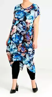 TS TAKING SHAPE plus sz S / 16 Jardin Print Dress light breathable NWT rrp$170!