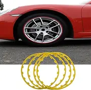 Wheel Rim Protector,Nylon MaterialProtector Ring, 18-20 Inch Rim Protector, 4 Pieces Rim Edge Protector Ring,Tough and Durable, Suitable for A Variety of Models,20 in, Yellow