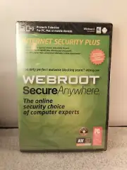 New Sealed Webroot Software Secure Anywhere Internet Security Plus 2013 PC Mac