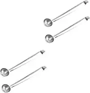 Baluue Sets Stainless Steel Cherry Serving Spoon Drain Hole Olive Jar Spoon Set Long Handle for Jars for Snack Pcs
