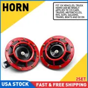 4PCS Red Electric Compact Car Horn Super Loud For Car SUV Truck 12V 115db 125 mm (for: Ford)