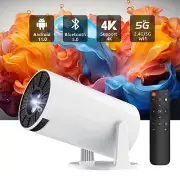 2024 Portable LED Projector 4K UHD WiFi Bluetooth Android TV Home Theater Video