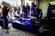 Stefan Bellof Tyrrell 014 Renault in the garage German GP at Nurbu- Old Photo