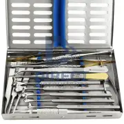 Ophthalmic Surgical Instruments Kit Eye Retractor Needle Holder Forceps Cassette