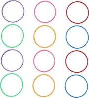 POPETPOP 12Pcs Plastic Toss Rings Carnival Game for Backyard Garden Fun Enhances Hand Eye Coordination Durable Outdoor Indoor Play