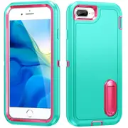MCC Shockproof iPhone 6+ 6s+ Case Cover Heavy Duty with Stand Apple Plus [Light Blue+Magenta]
