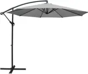 Outdoor Umbrella 3m Grey Cantilever Stand, Sun Beach Garden Patio Gazebo Shade