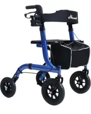 Rollator walker for Seniors Lightweight Foldable Adjustable 10 inch Wheel 300lbs