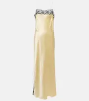 [SIR] SIR Aries lace-trimmed silk slip dress AU 10 white
