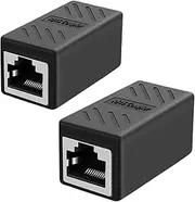 RJ45 Coupler Network Extender Joiner in Black RJ45 Connector LAN cable Adapter RJ45 Coupler, Ethernet Female to Female Joiner Cat 5 / Cat6 (2)