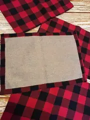 Buffalo Check Red and Black Double-sided Placemats Set of 5 New