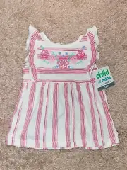 NWT Baby Girl's Carter's Flutter Sleeve Top Floral Stripe Size 12 Months