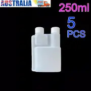 5pcs 250ml Twin Neck Plastic Chemical Bottle Twin Chamber Bottle - AU Stock