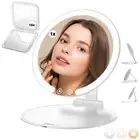 Travel Makeup Mirror with Light and Mini 15x Magnifying Mirror Portable Foldi...