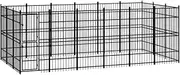 Outdoor Dog Kennel Steel 16.59 m² Large Pet Enclosure Backyard Dog House Safe