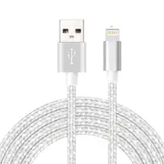 Catzon 1M 2M 3M Several Packs iPhone Cable Phone Charger Nylon Braided Fast Charger Cable USB Cord -Silver Grey