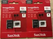 NEW! SanDisk 32GB ImageMate microSDHC UHS-1 Memory Card W/Adapter 2-Pack SEALED!