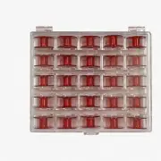StitchMaster Red Bobbins Set: 25 Count with Handy Storage Case