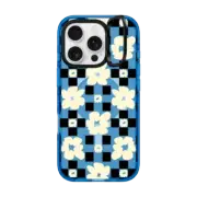 iPhone 16 Pro Impact Ring Stand Case MagSafe Compatible Floral Gridlock