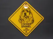 COCKER SPANIEL ON BOARD CAR SWINGER SIGN FOR WINDOW WITH SUCKER