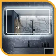 Simplus LED Wall Mirror Bathroom Makeup Mirrors Vanity Mirrors Smart Anti-Fog 120x70CM