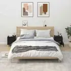 2 PCS Bedside Cabinet Side Table Nightstand Storage With Smooth Surface Black