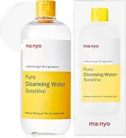 ma:nyo Pure Cleansing Water Sensitive (16.9 fl oz/500ml) - Triple+ Micellar Technology, Makeup Removal Cleanser, Gentle Face Cleanser for all skin types, Cleanses and Hydrates Skin