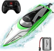 SHARKOOL H106 RC Boat - 20+MPH Fast RC Boats for Adults & Kids, 2.4GHz Remote Control Boat for Boys, Radio Controlled Boats with Rechargeable Battery,