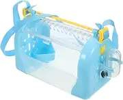 Mipcase Handheld Transparent Hamster Cage Durable Plastic Travel Carrier with Feeding Accessories for Small Animals for Road Trips and Vet Visits