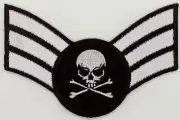 Skull in sergeant (B/W) Army Embroidered Patch 2.5"x4"