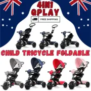 4In1 Tricycle Bike Qplay Trike Cosy Baby Prams Kids Stroller Toddler Ride-On Toy
