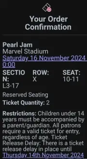 Pearl Jam Melbourne tickets