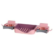 3 In1 Mop Soap Holder Household Mop Clip Wall Mount Hook Bathroom Drain Rack Soap Holder Broom Card Holder for Kitchen Toilet Pink Free Size