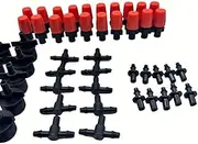 WOVSTNOV 5Pcs/Set Orange Color Big Spray Deep Striation Plants Watering Atomizing Nozzle Spray Nozzles，with 20Pcs Fittings for Garden (WP2)