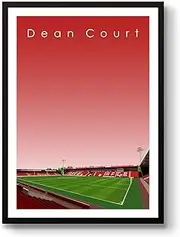 GroundDesigns AFC BOURNEMOUTH Football Gift DEAN COURT VITALITY STADIUM Art Unframed A3 Print AFCB