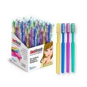 Pack of 100 Multi Color Pre Pasted Travel Toothbrushes Individually Wrapped