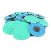 200 Pack - 3" 80 Grit Zirconia+Grind Aid Quick Change Sanding Discs Type R Roloc