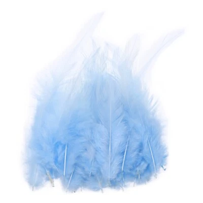 100 Pcs 3-5" Rooster Feathers Bulk Natural Feather for Crafts Sky Blue