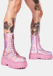 [Club Exx] Celestial Candy Holographic Corset Boots