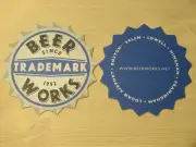 Beer Coaster: BEER WORKS Breweries ~ Salem, Lowell, Boston, Framingham, Hingham