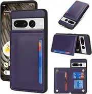 iCoverCase Compatible with Google Pixel 7 Pro Case with Card Holder, Wallet Phone Case for Women Men [RFID Blocking] PU Leather Protective Wallet Case for Pixel 7 Pro (Dark Purple)