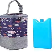 Bottle Bag with Ice Pack Cooler - Insulated Tote for Working Mom, Breastmilk Cooler for Up to 4 Large 8 Ounce Bottles