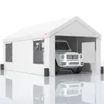 VEVOR Carport, 10x20ft Heavy Duty Car Canopy, Portable Garage with Roll-up Ventilated Windows & Removable Sidewalls, UV Resistant Waterproof All-Seaso