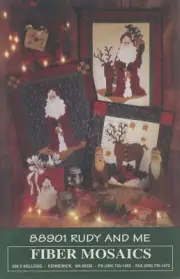 Fiber Mosaics Rudy and Me Reindeer Santa Applique Quilt Pattern