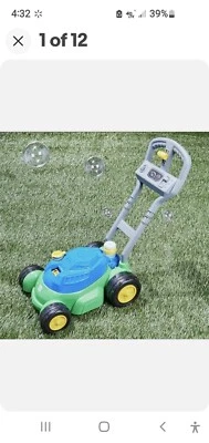 Play Day Push N Bubble Mower Lawn Toy Kids Pretend Play Yard Outdoor Outside.