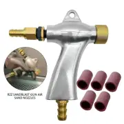 US Air Sand Blasting Gun with 5Pcs Ceramic Nozzles Kit for Sandblaster Cabinet
