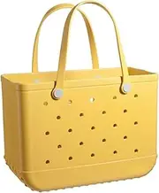 [Generic] Rubber Beach Bag, Waterproof Tote Bag, Beach Tote Bag for Women, Washable & Sandproof, Portable Beach Bag with Handle for Travel Pool Gym